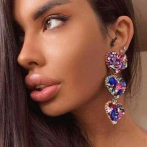 Candy Hoops....Dangle Heart Earrings